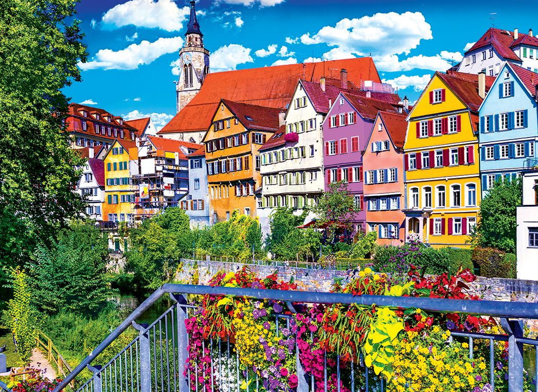 Floral Colorful Town, Tubingen, Germany Flower & Garden Jigsaw Puzzle
