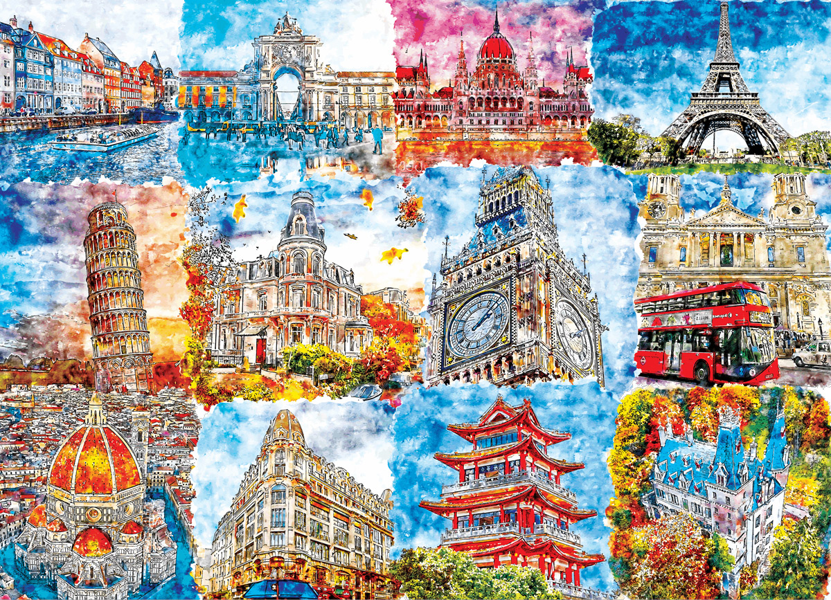 Colourful Wonders - Scratch and Dent Landmarks & Monuments Jigsaw Puzzle