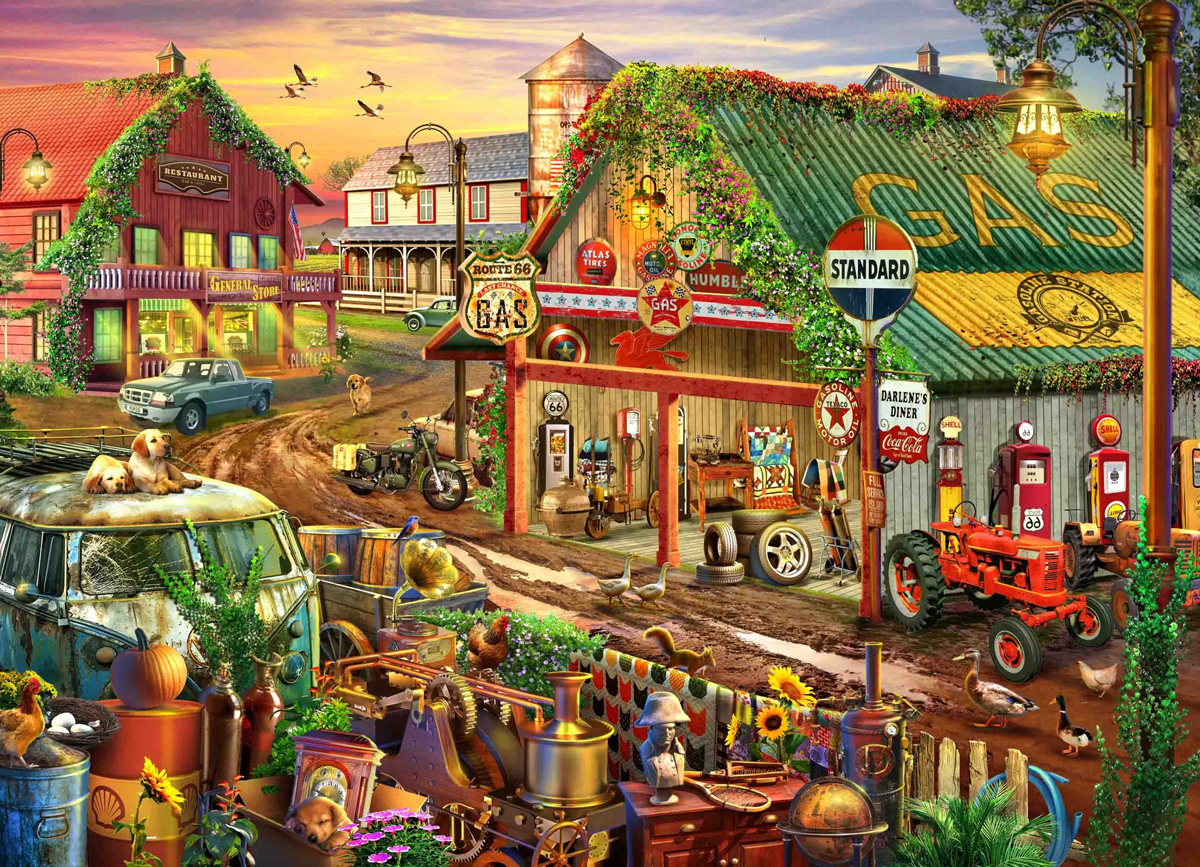 Gas Station Cars Jigsaw Puzzle