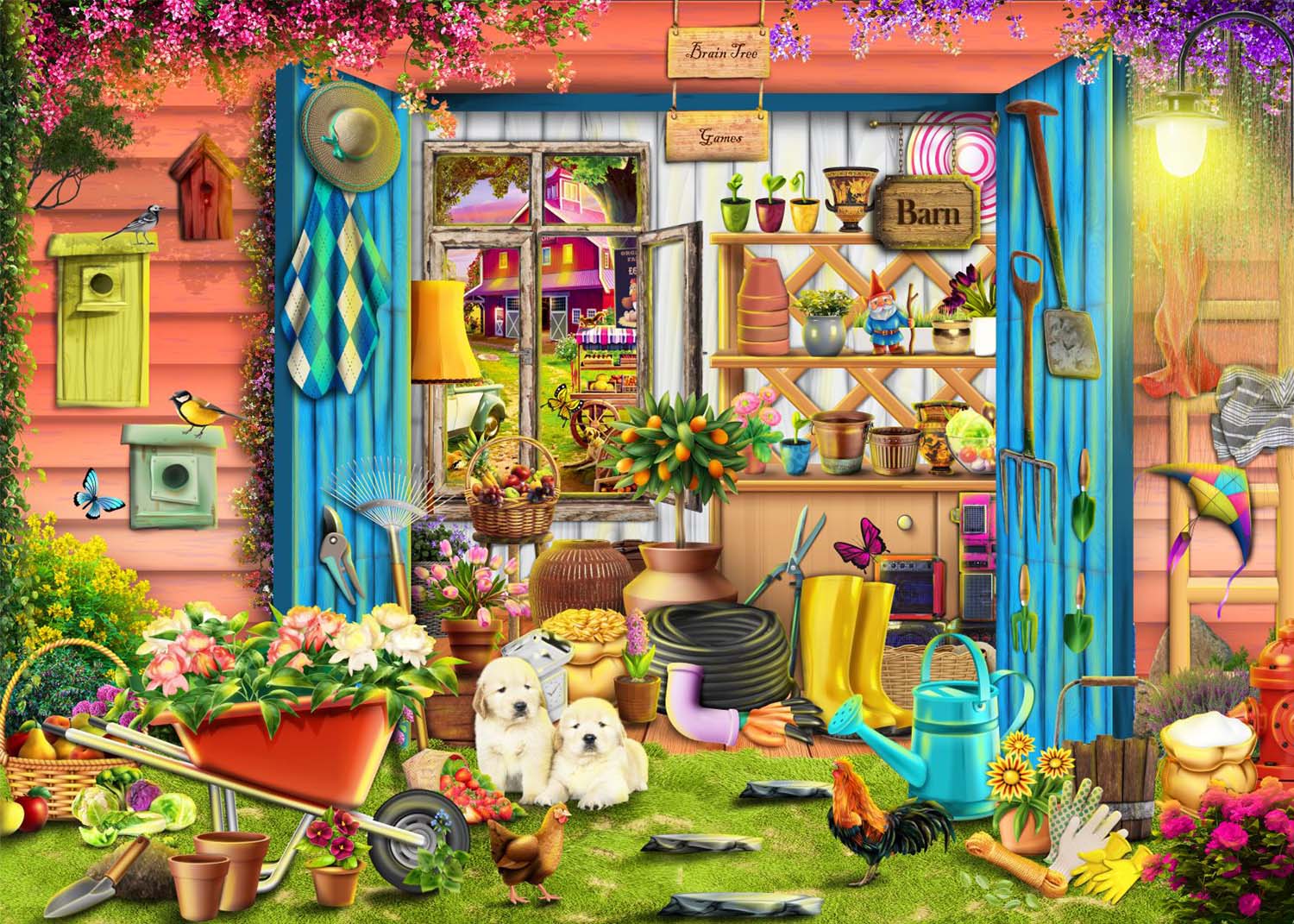 Flower Barn - <strong>Premium Puzzle!</strong> Collage Jigsaw Puzzle
