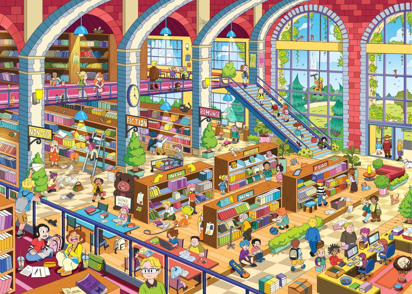 Grand Library - <strong>Premium Puzzle!</strong> Books & Reading Jigsaw Puzzle