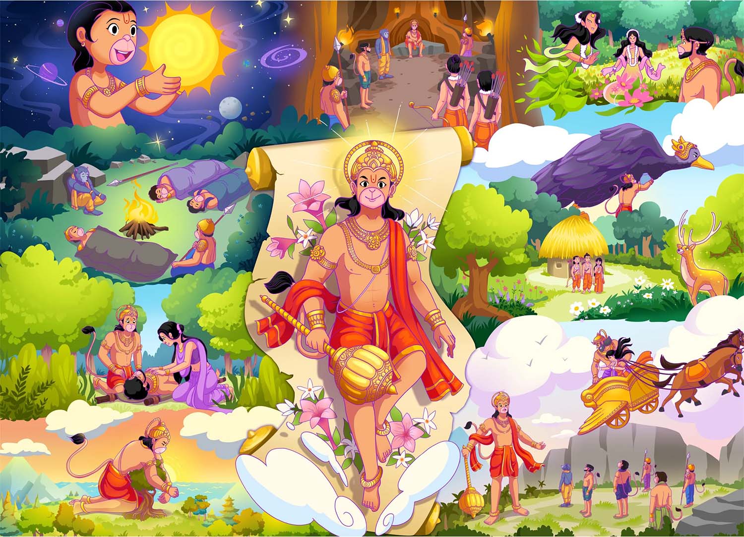 Hanuman - <strong>Premium Puzzle!</strong> Cultural Art Jigsaw Puzzle