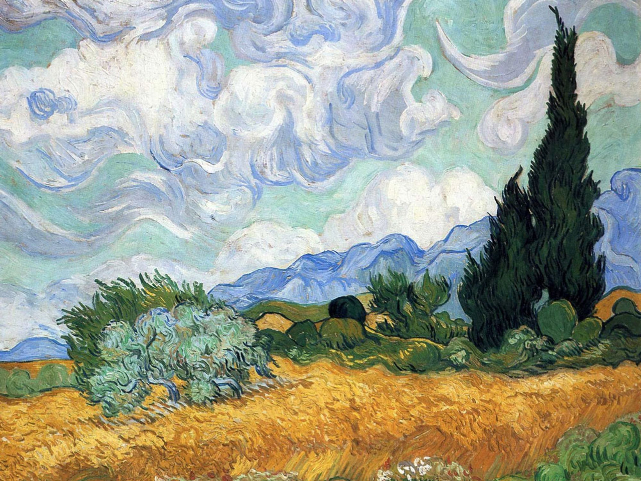 Wheat Field with Cypresses Impressionism & Post-Impressionism Jigsaw Puzzle