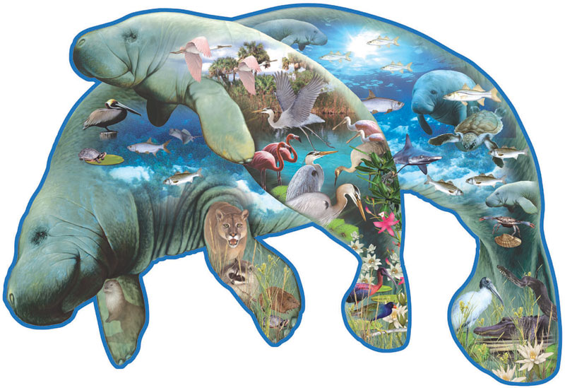 Manatees Sea Life Shaped Puzzle