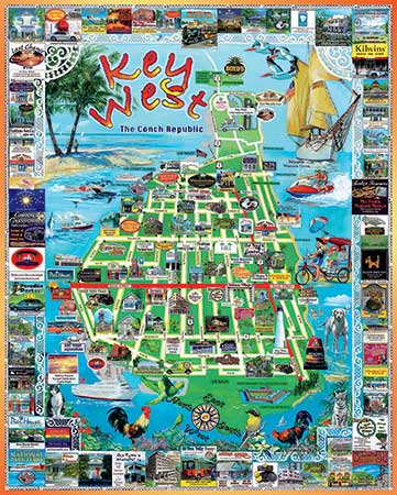 Key West, FL, 1000 Pieces, White Mountain | Puzzle Warehouse