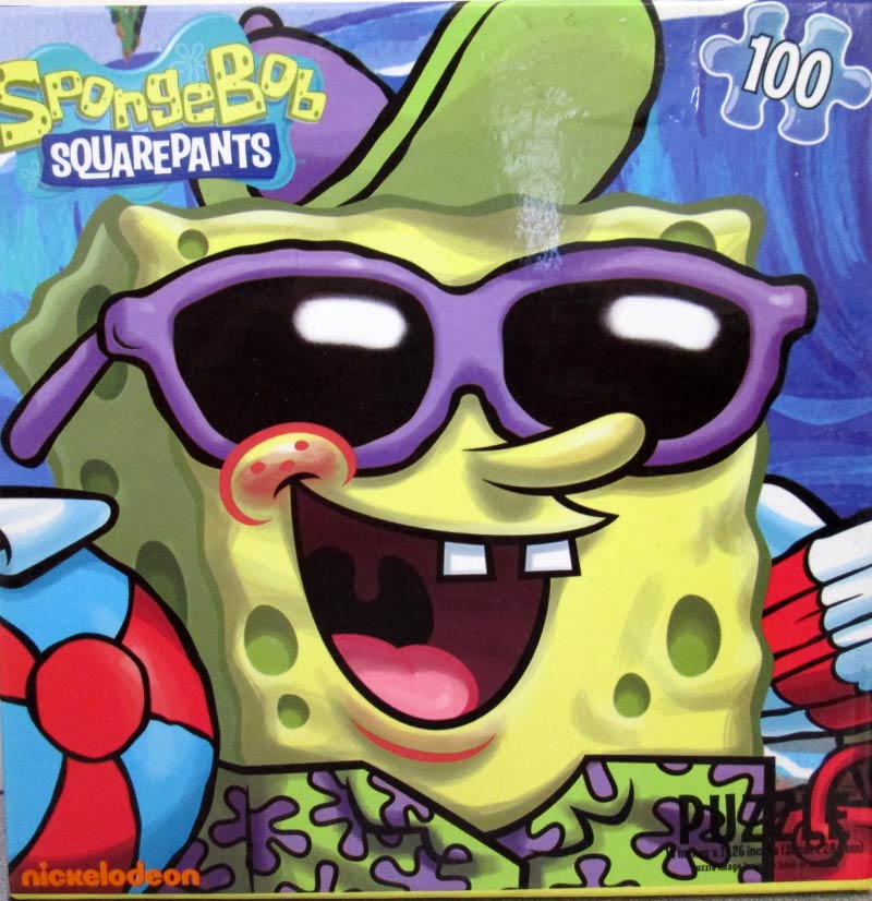 At the Beach Spongebob Squarepants 50-Piece Jigsaw Puzzle in a Tin Pack of 2 
