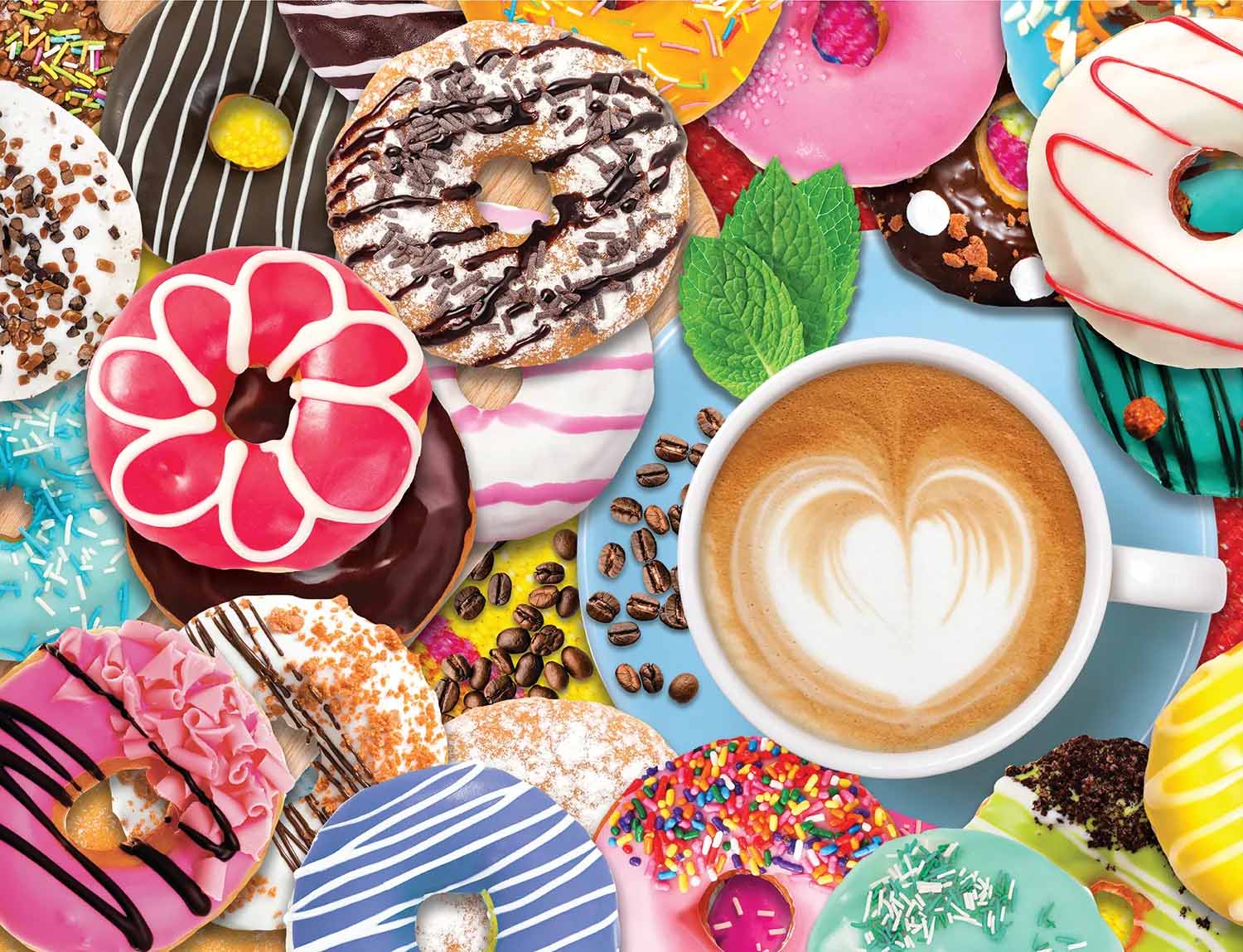 Donuts N Coffee - Scratch and Dent Dessert & Sweets Jigsaw Puzzle