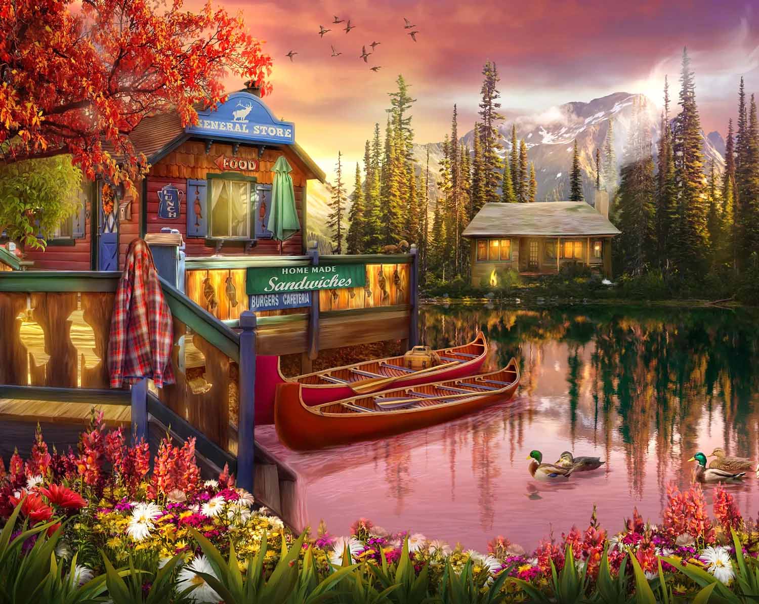 Lakeshore Serenity General Store Jigsaw Puzzle