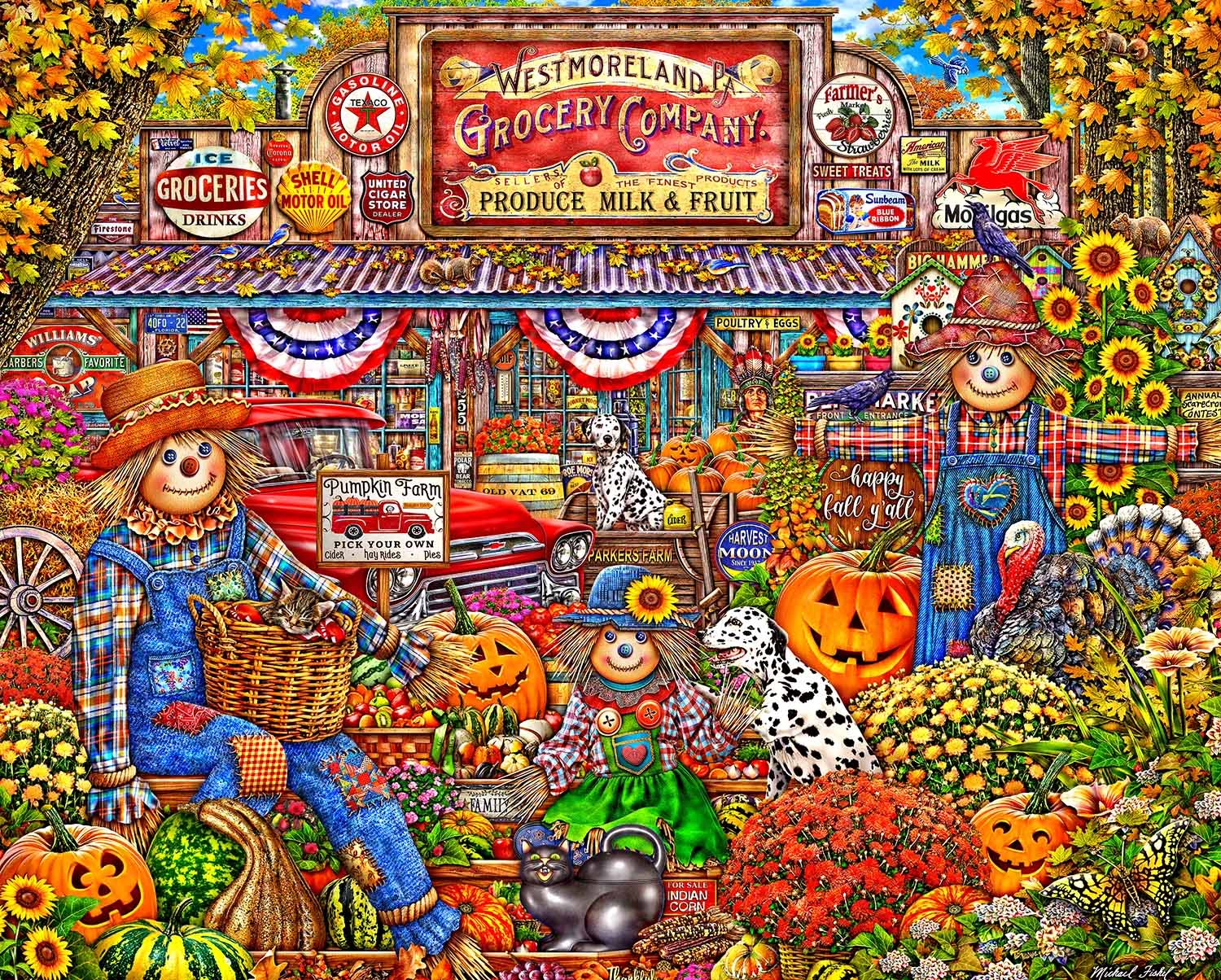 Happy Fall Y'all Fall Jigsaw Puzzle