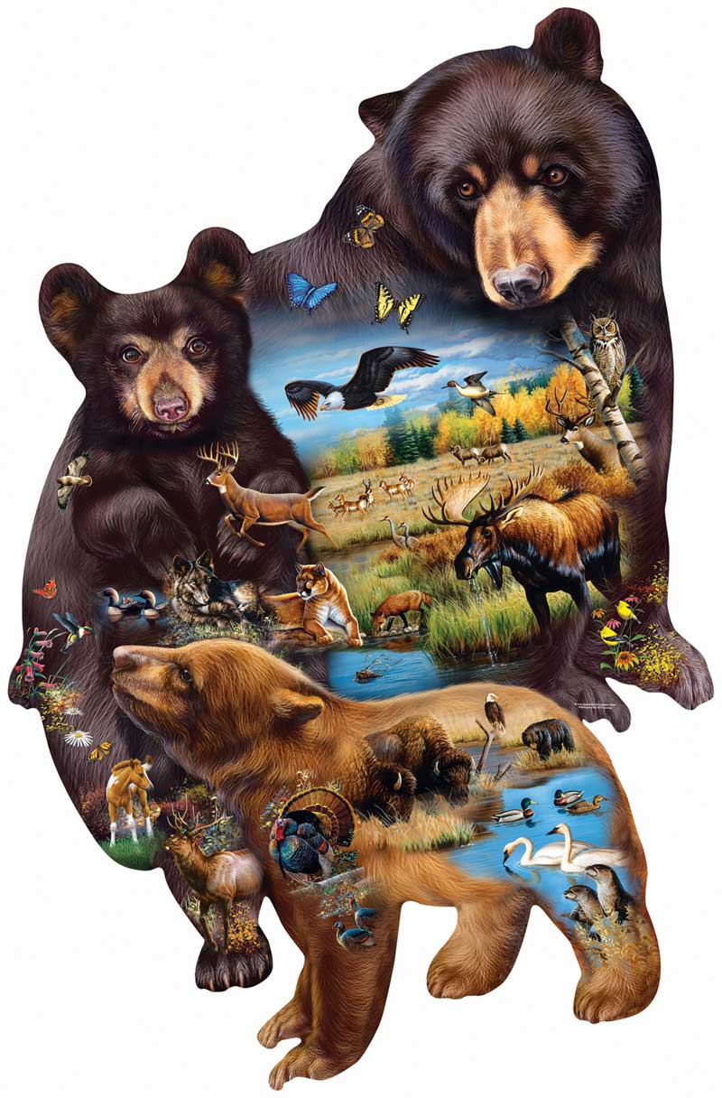 Bear Family Adventure Forest Animal Shaped Puzzle
