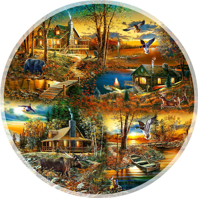 Cabins in the Woods Forest Animal Jigsaw Puzzle