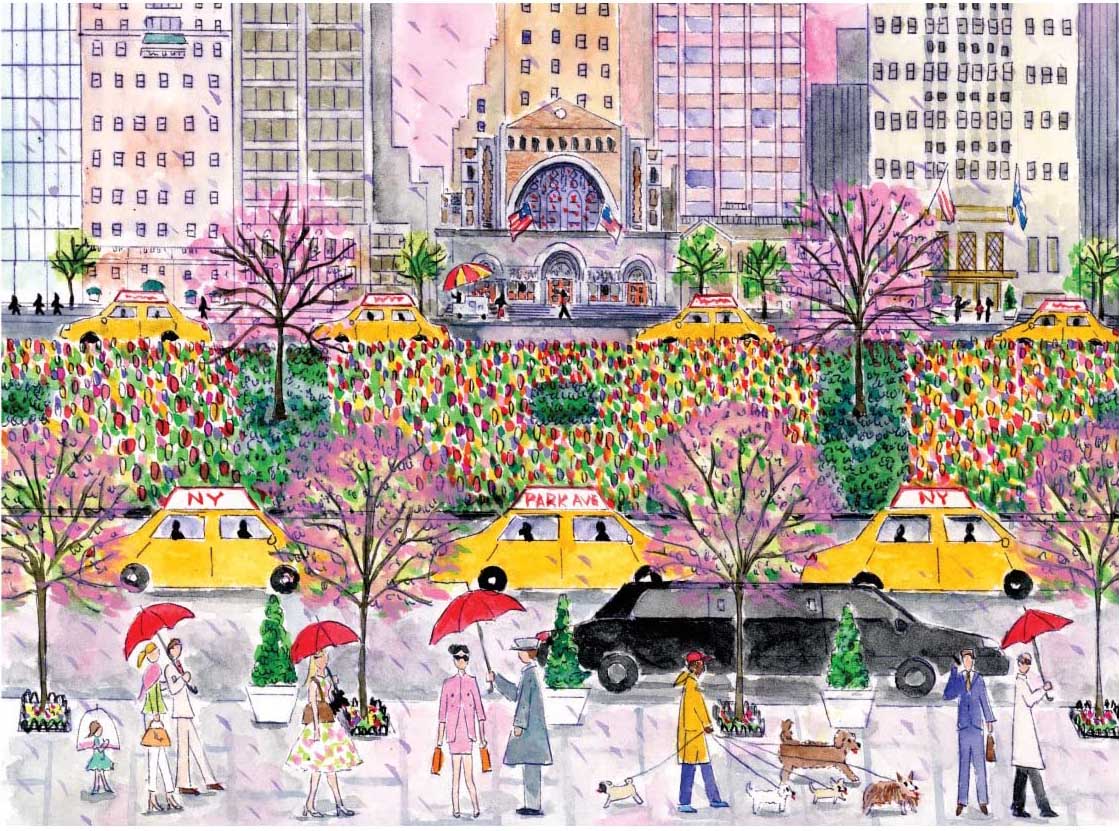 Spring on Park Avenue Landmarks & Monuments Jigsaw Puzzle
