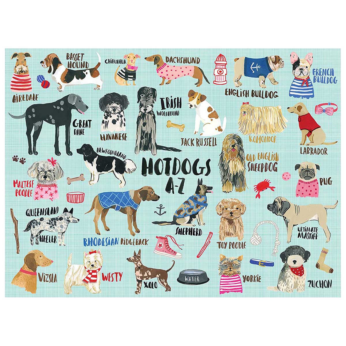 Hot Dogs A-Z Dogs Jigsaw Puzzle
