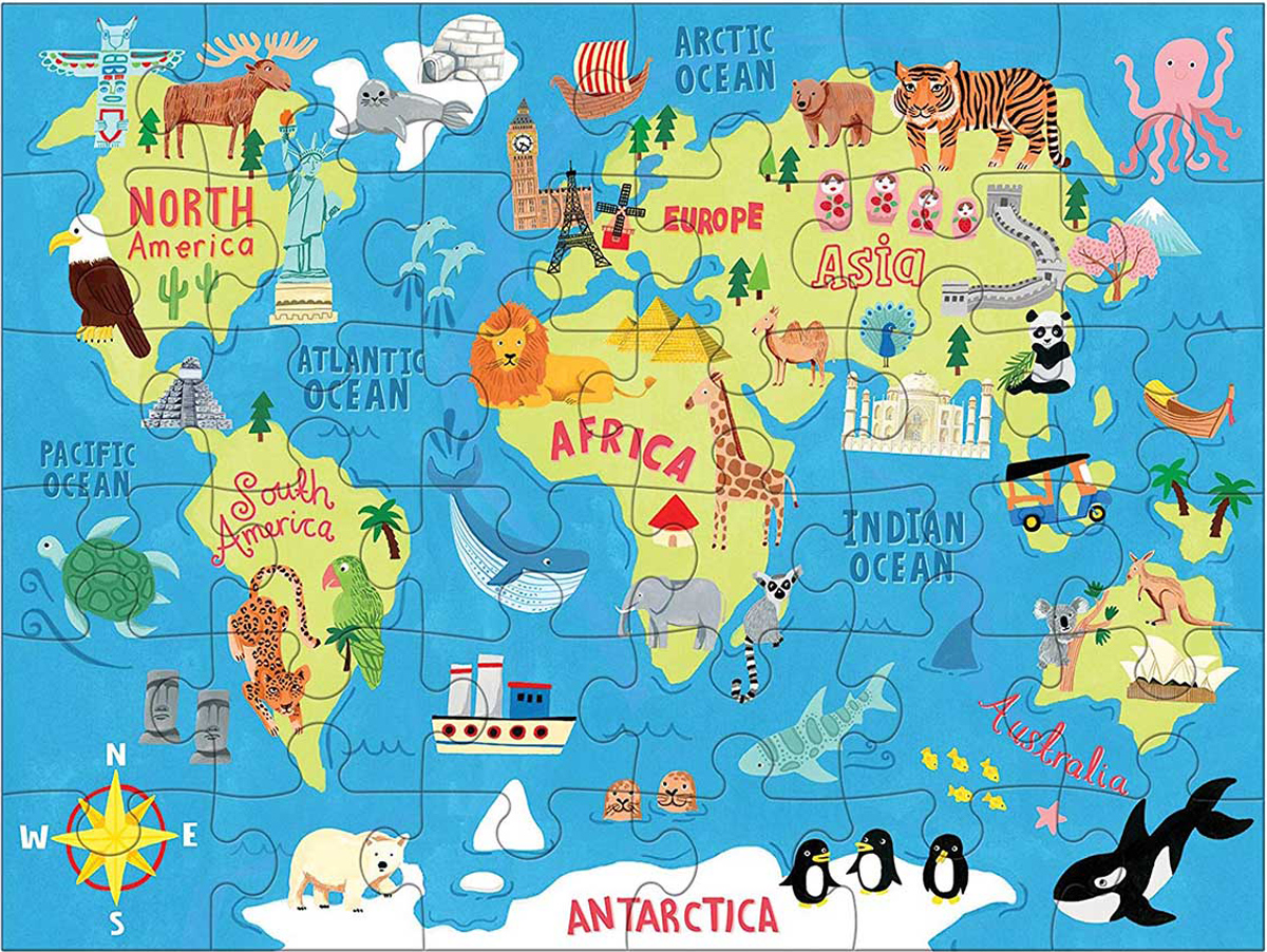 Map of the World Animals Jigsaw Puzzle