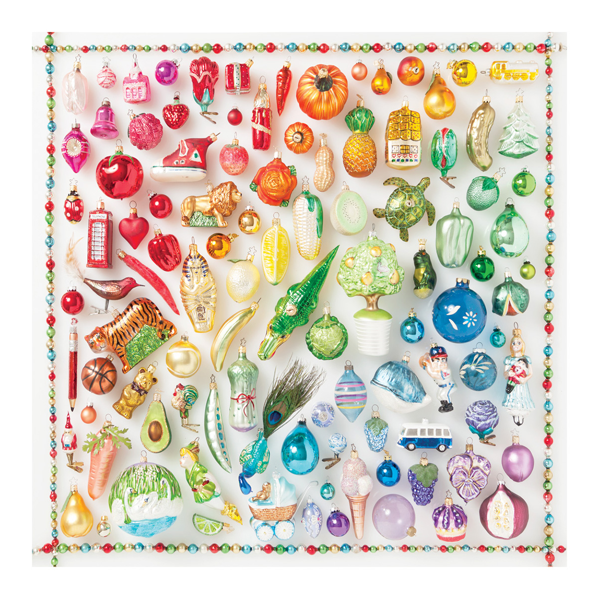 Rainbow Ornaments Christmas Jigsaw Puzzle
