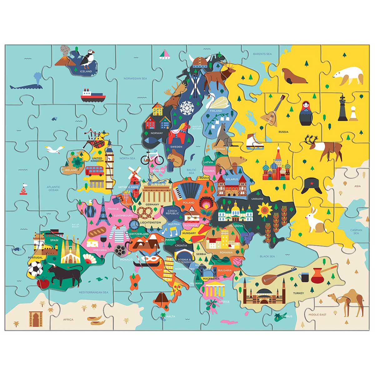 Map of Europe, 150 Pieces, Mudpuppy | Puzzle Warehouse