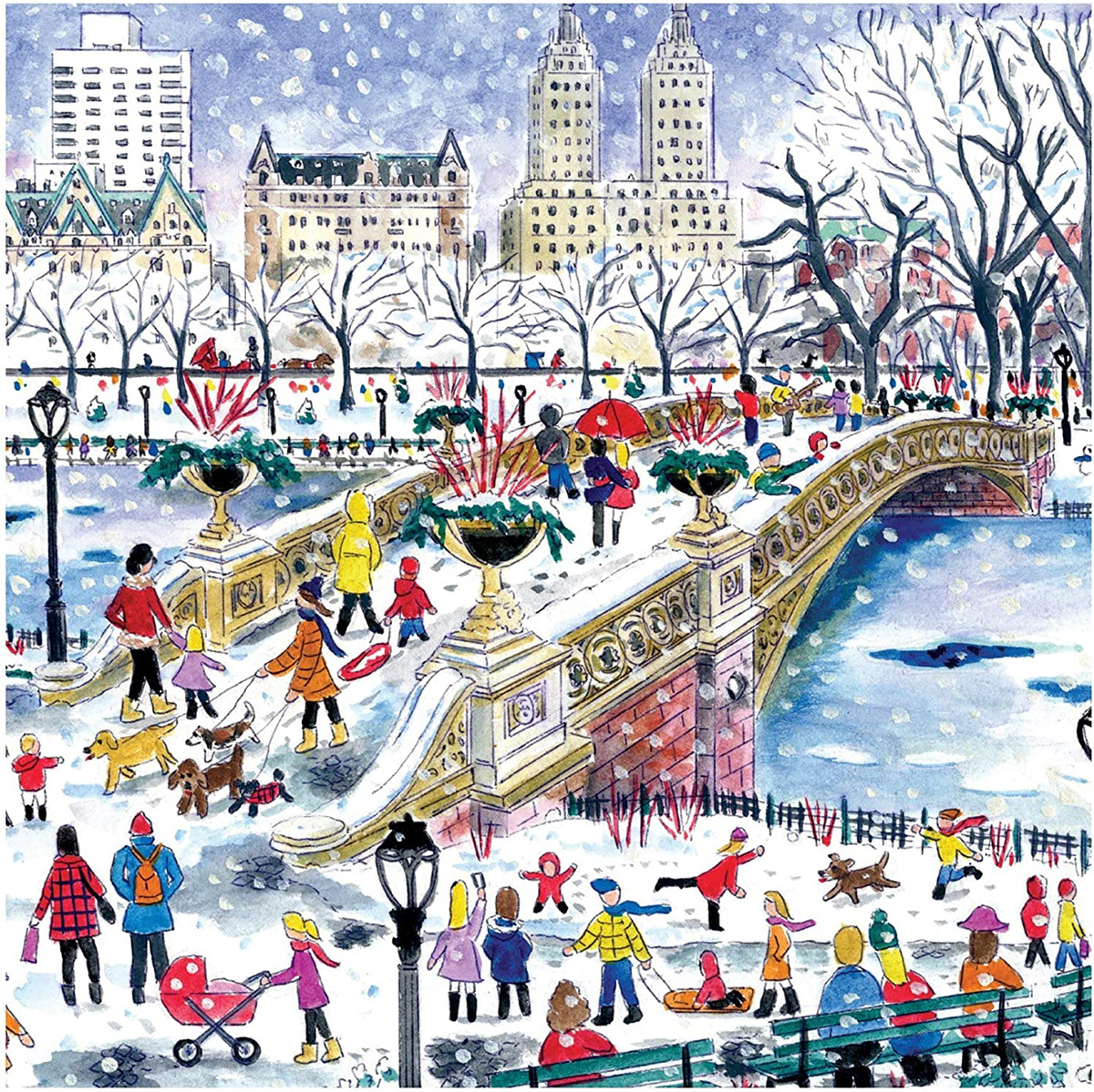 Bow Bridge in Central Park Winter Jigsaw Puzzle