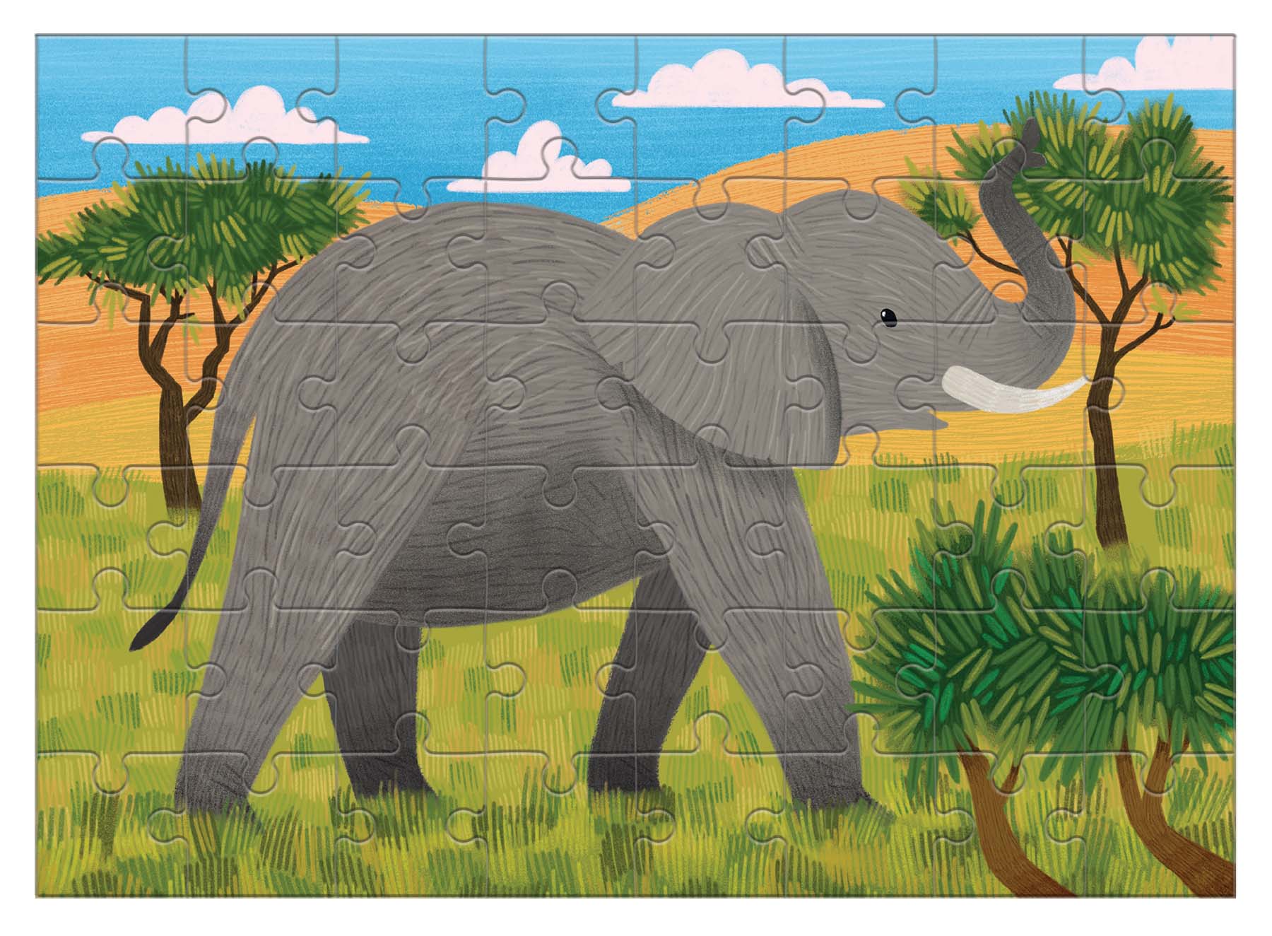 African Elephant Mini Puzzle Elephant Jigsaw Puzzle