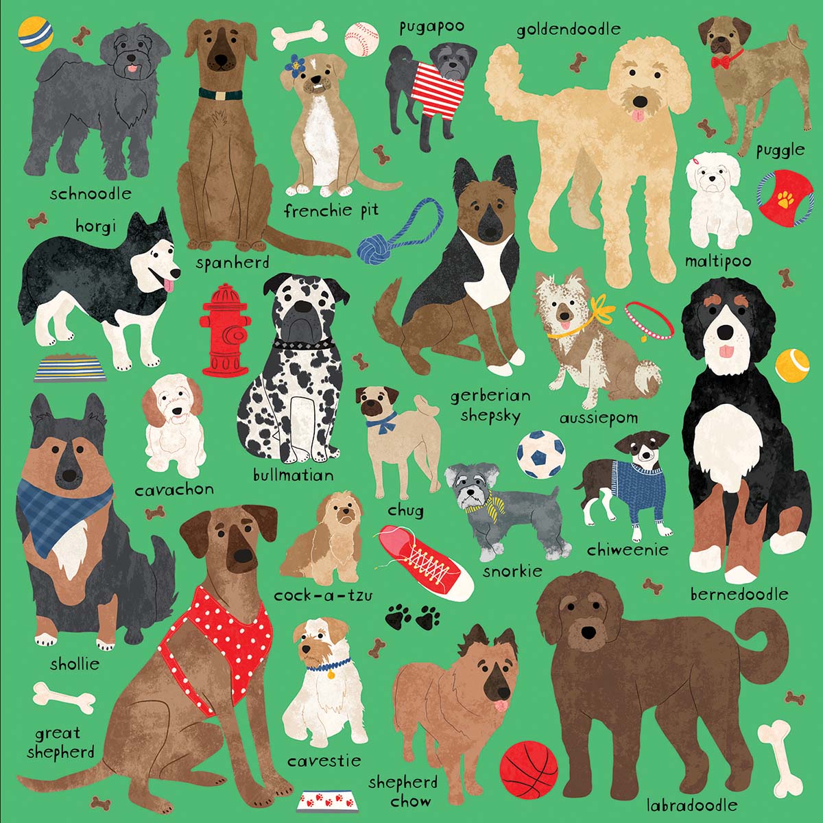Doodle Dogs Dogs Jigsaw Puzzle