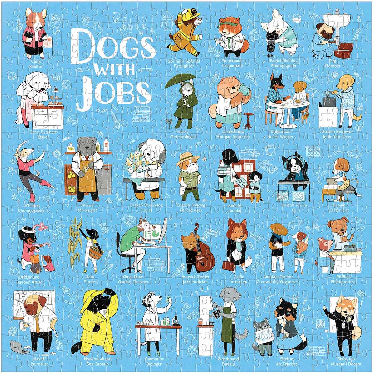 Dogs With Jobs, 500 Pieces, Galison Puzzle Warehouse