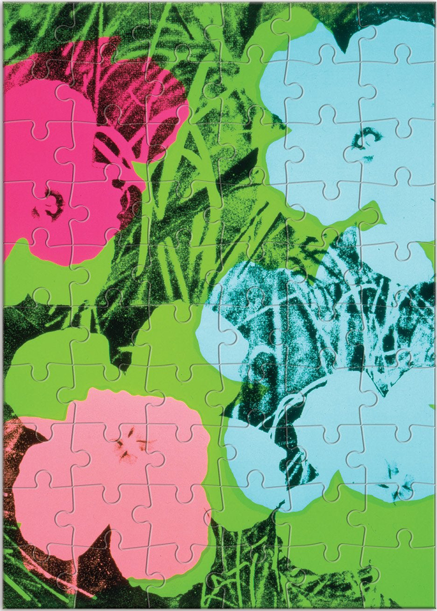 Andy Warhol Flowers Greeting Card Puzzle Flowers Jigsaw Puzzle