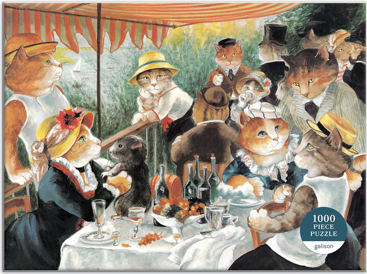 Luncheon of the Boating Party Meowsterpiece of Western Art Cats Jigsaw Puzzle
