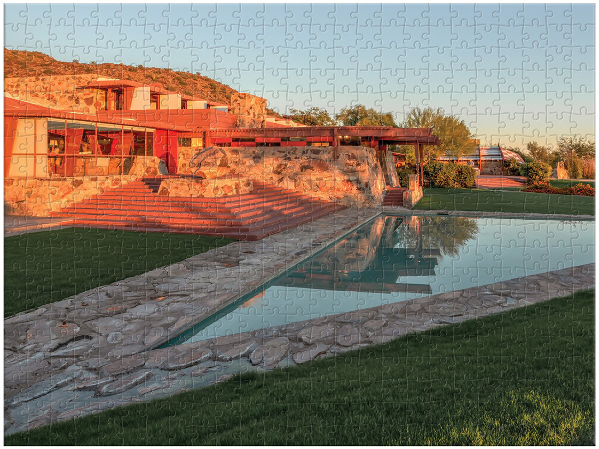 Frank Lloyd Wright Taliesin and Taliesin West Double-Sided Puzzle Landmarks & Monuments Jigsaw Puzzle