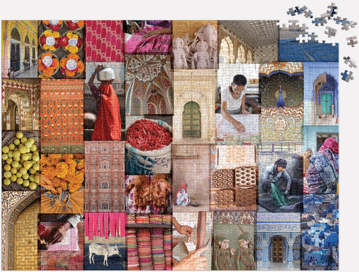 Patterns of India: A Journey Through Colors, Textiles and the Vibrancy of Rajasthan Photography Jigsaw Puzzle