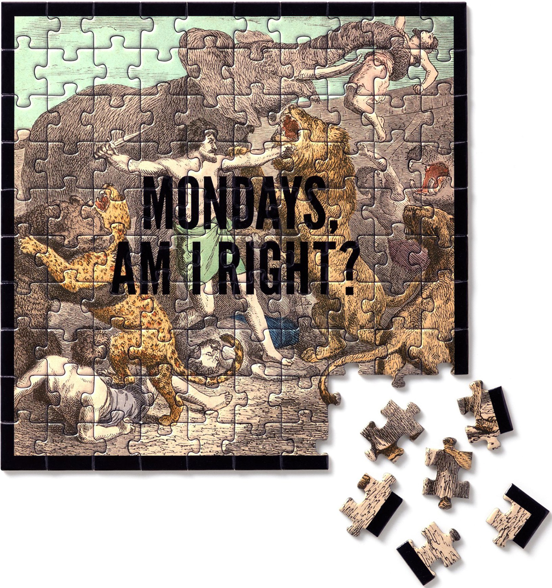Mondays, Am I Right? 100 Piece Mini Shaped Puzzle Nostalgic & Retro Jigsaw Puzzle