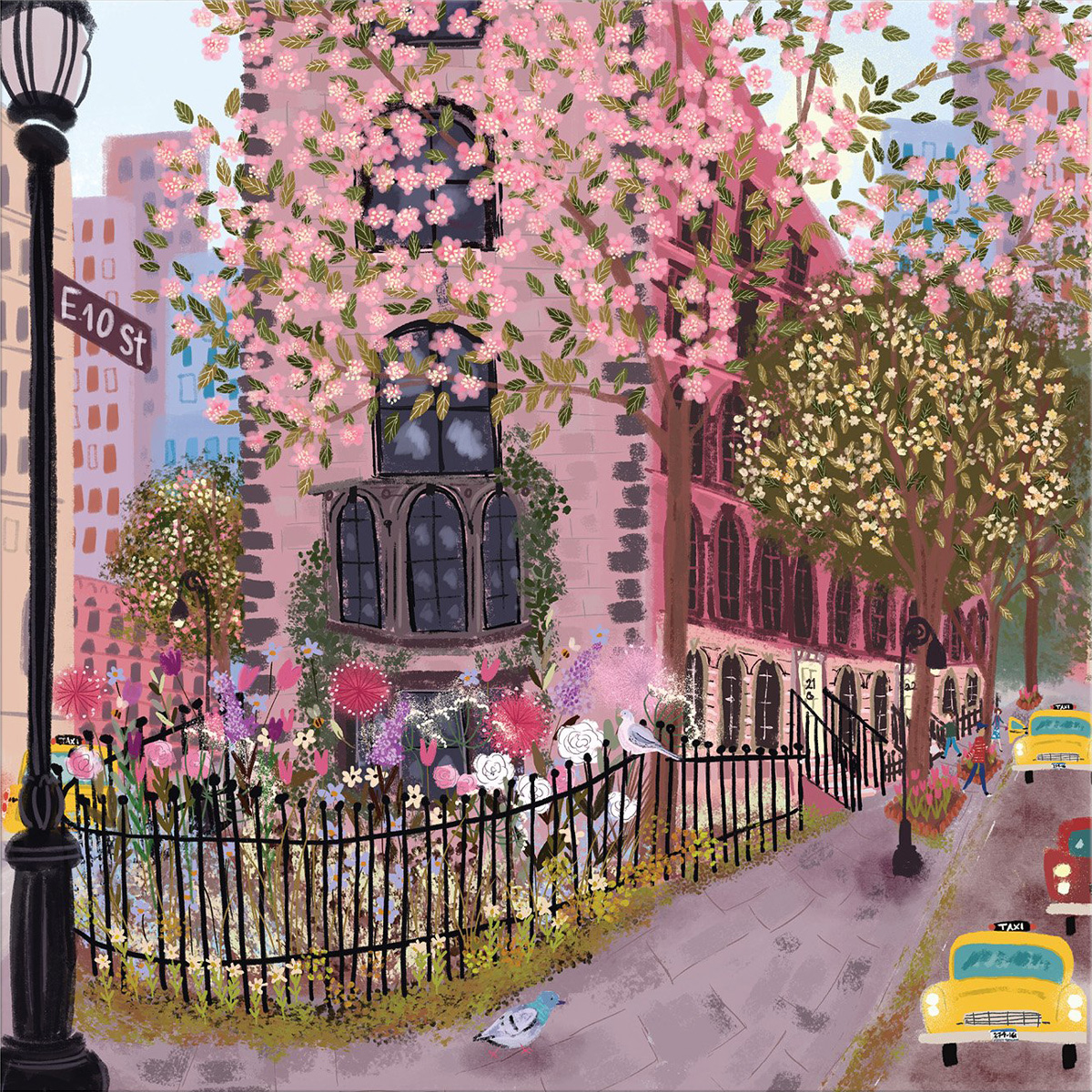 Blooming Streets New York Jigsaw Puzzle