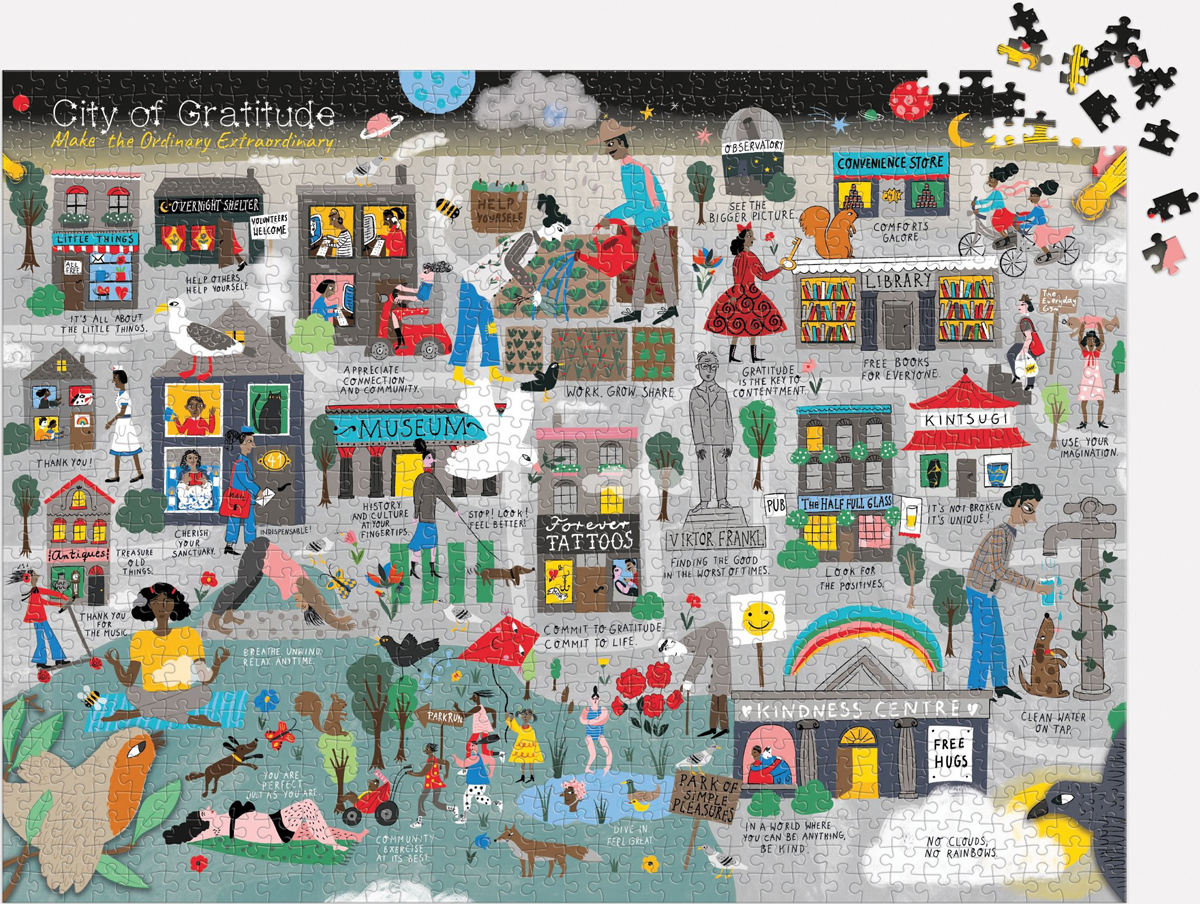 City of Gratitude Quotes & Inspirational Jigsaw Puzzle