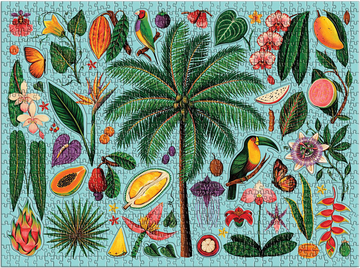 Tropics with Shaped Pieces Flowers Jigsaw Puzzle