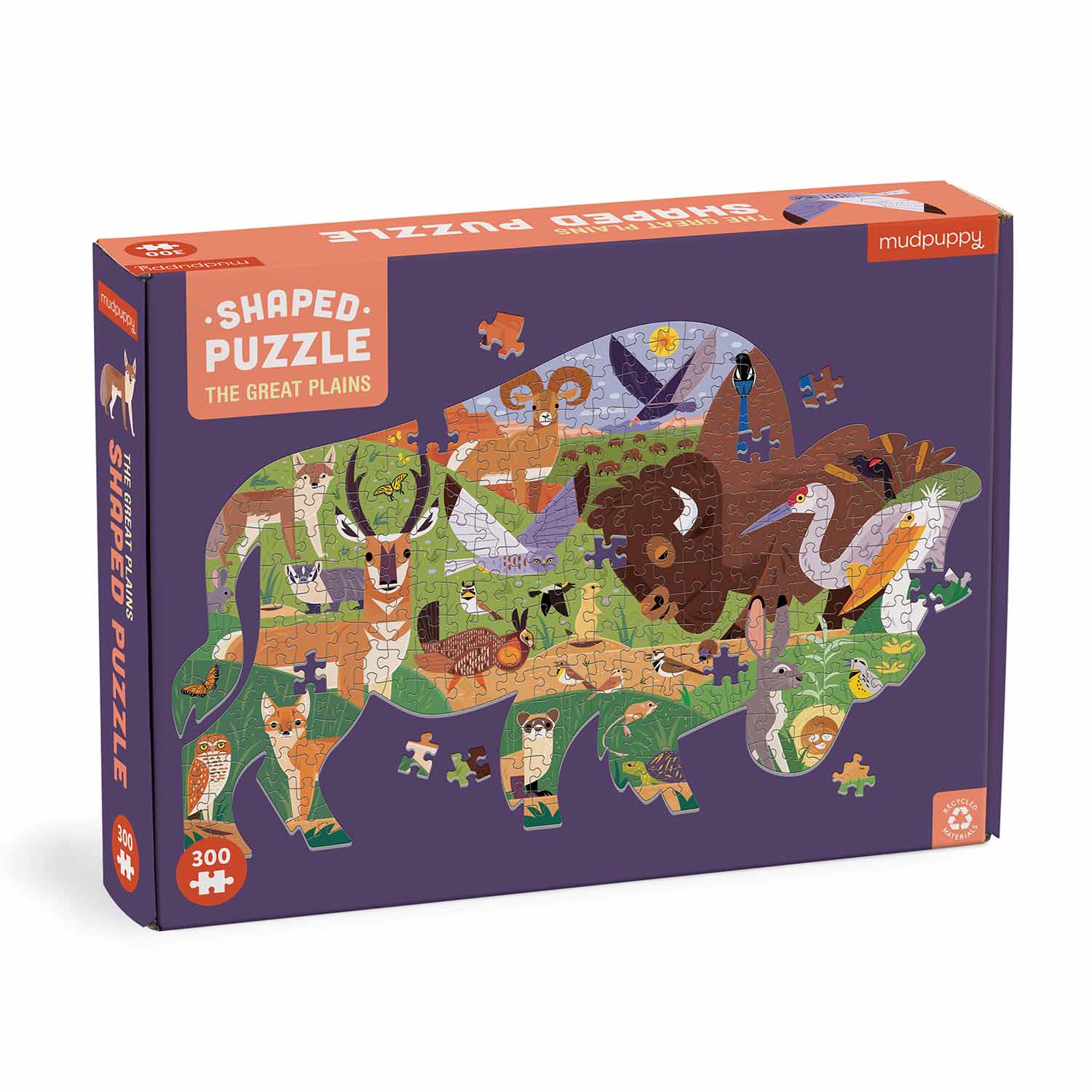 Shaped Scene The Great Plains Animals Shaped Puzzle
