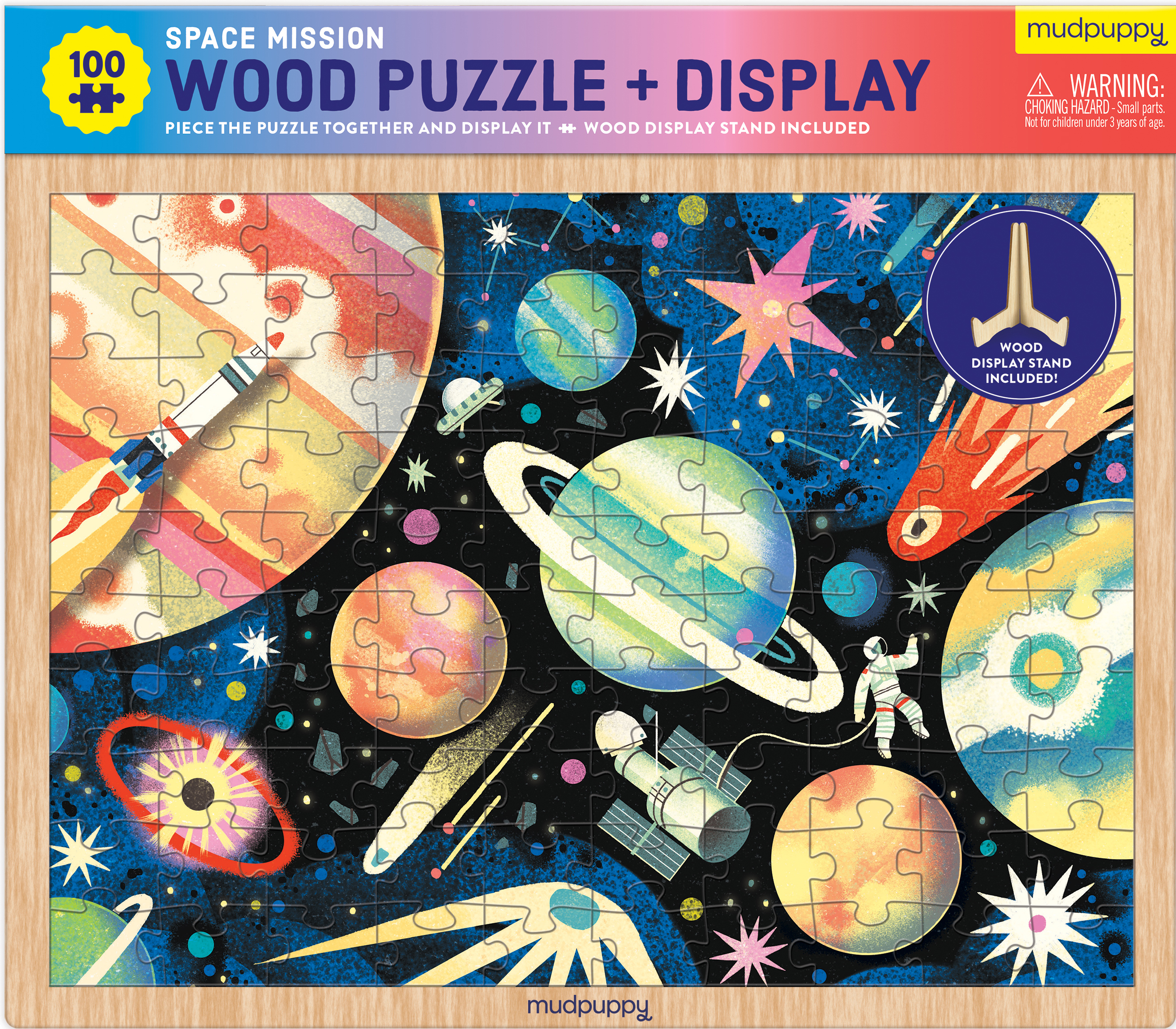 Wood Puzzle + Display Space Mission Space Jigsaw Puzzle