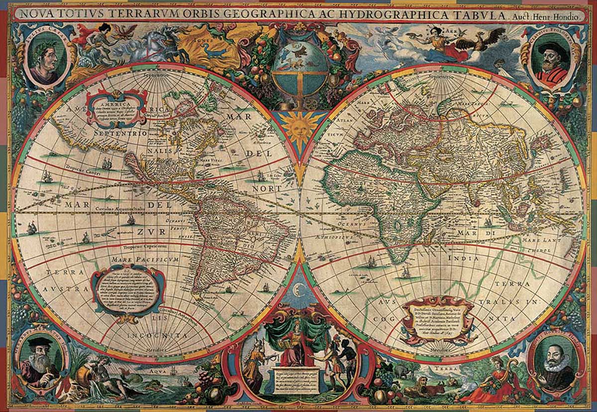 Antique World Map, 1630 Maps & Geography Jigsaw Puzzle
