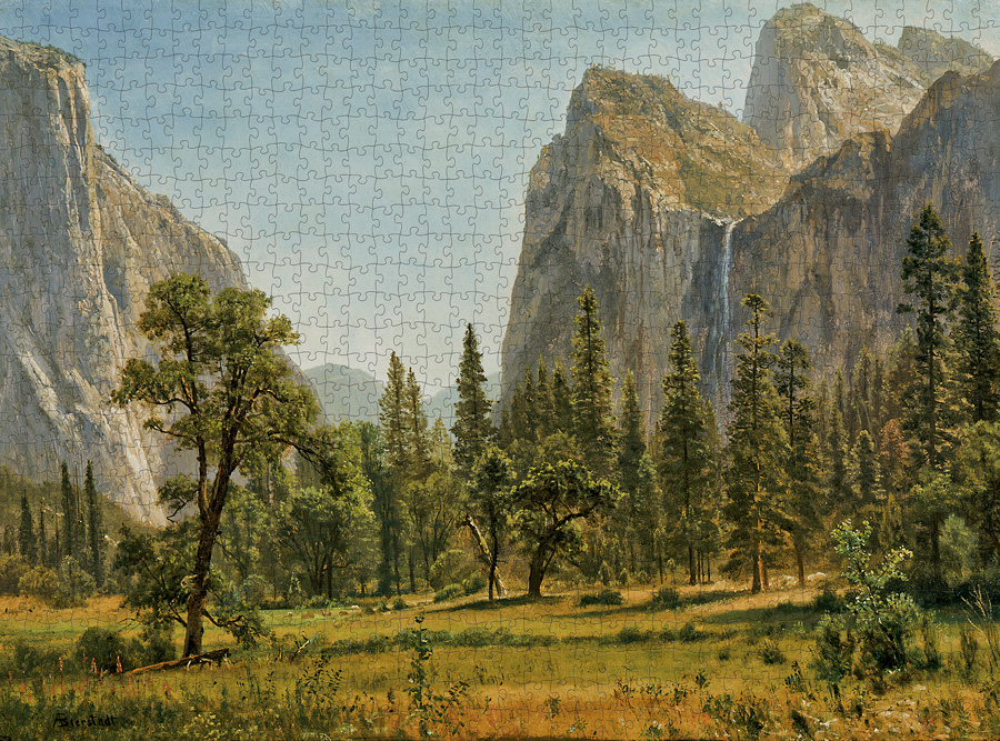 Bridal Veil Falls, Yosemite Contemporary & Modern Art Jigsaw Puzzle