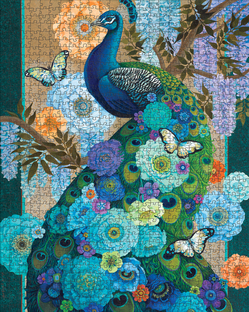 Floral Peacock Birds Jigsaw Puzzle