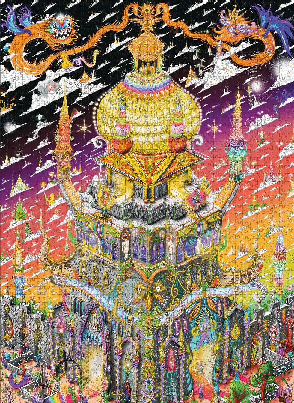 The Trippy Tower of Babel Cartoon Jigsaw Puzzle