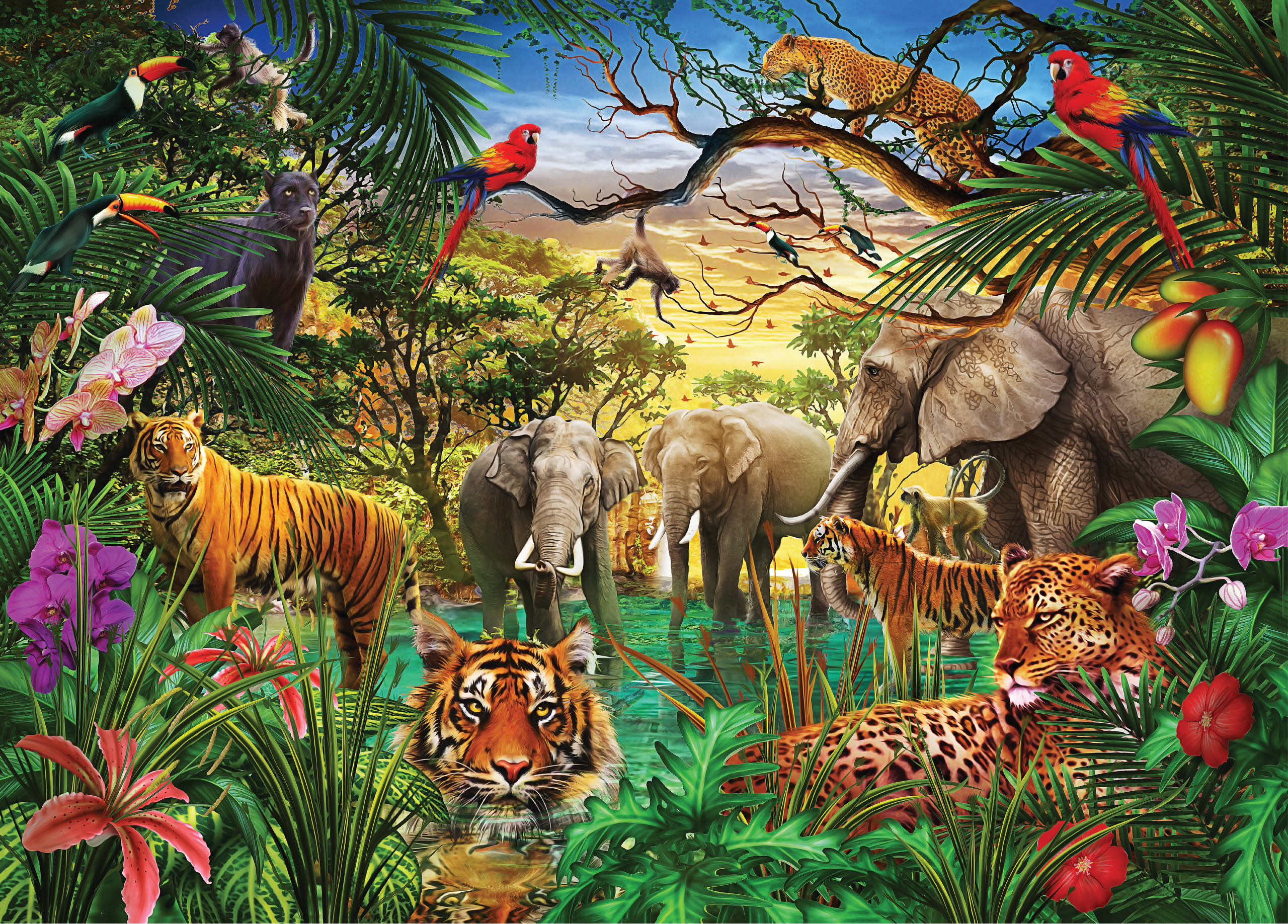 Jungle Life Jungle Animals Jigsaw Puzzle