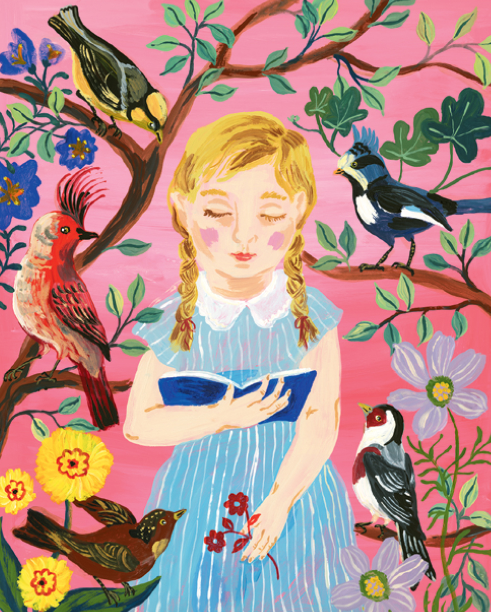 The Girl Who Reads to Birds Birds Jigsaw Puzzle