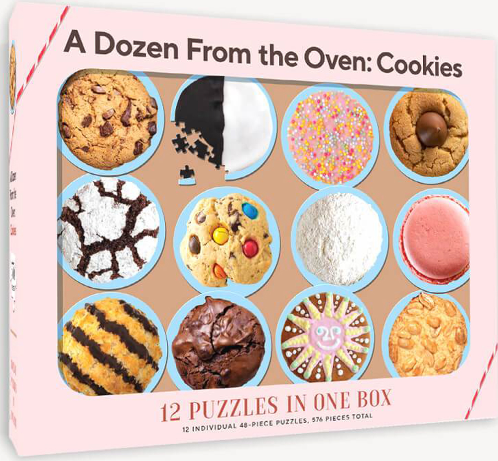12 Puzzles in One Box: A Dozen from the Oven: Cookies Dessert & Sweets Jigsaw Puzzle