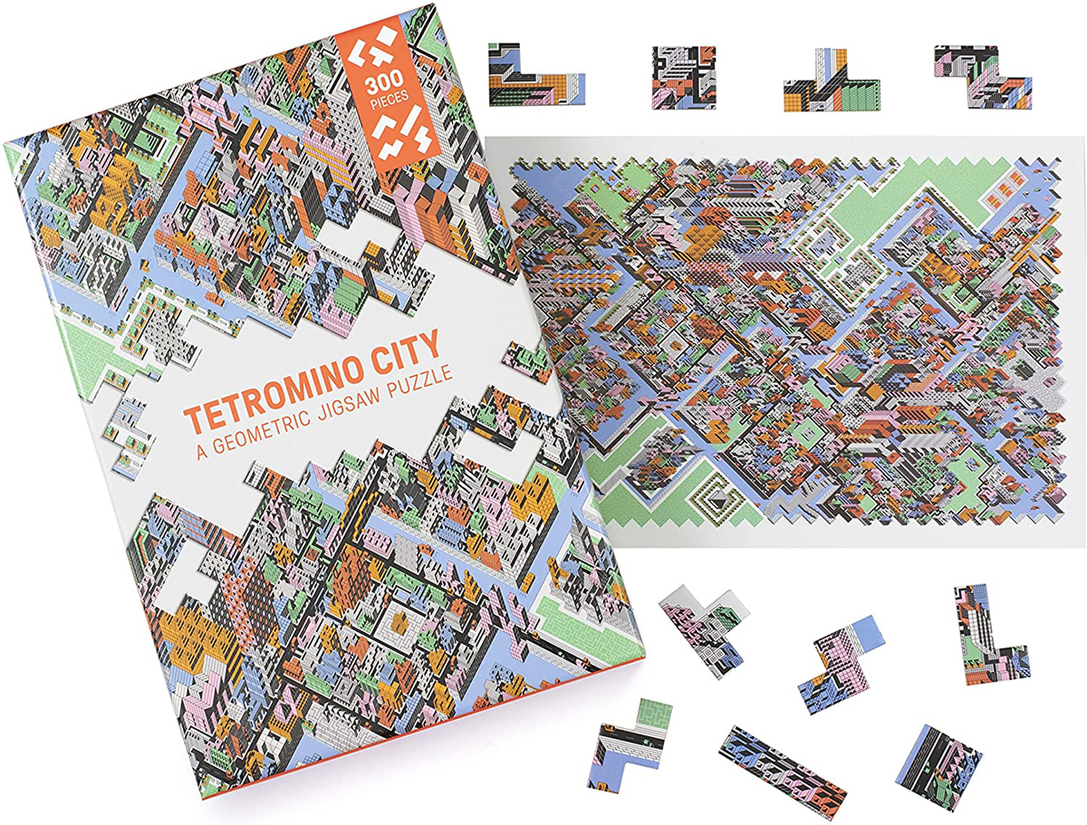 Tetromino City Pattern & Geometric Jigsaw Puzzle