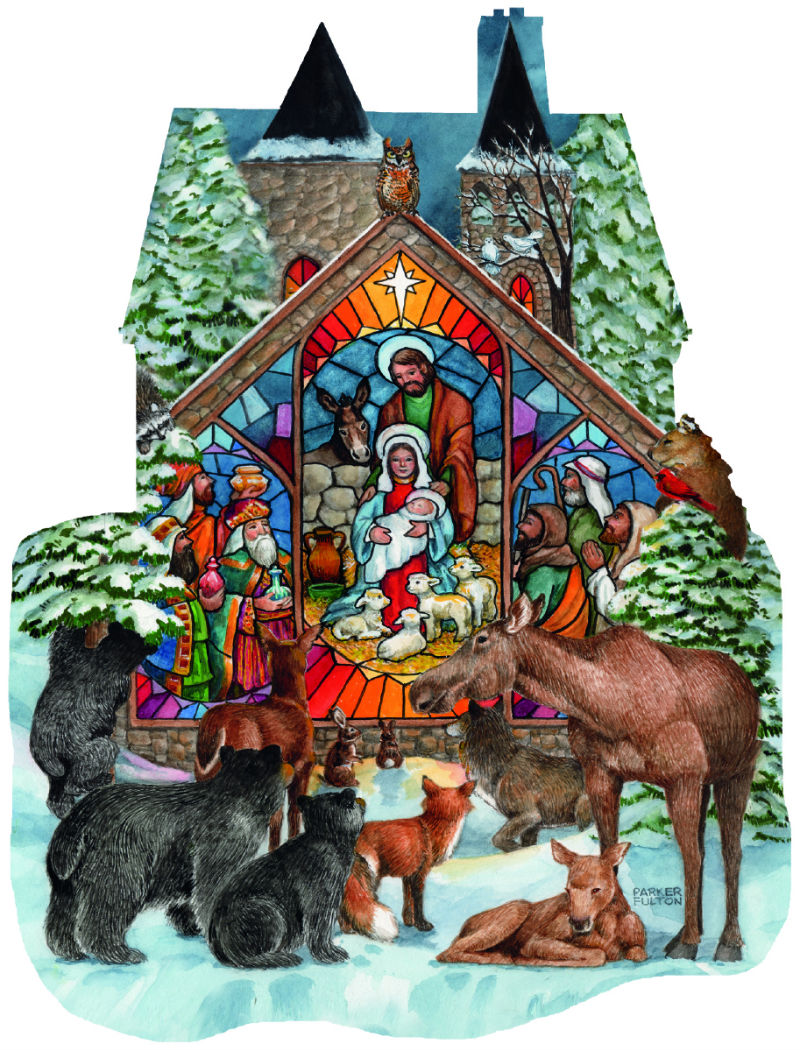 Forest Nativity - Scratch and Dent Animals Shaped Puzzle