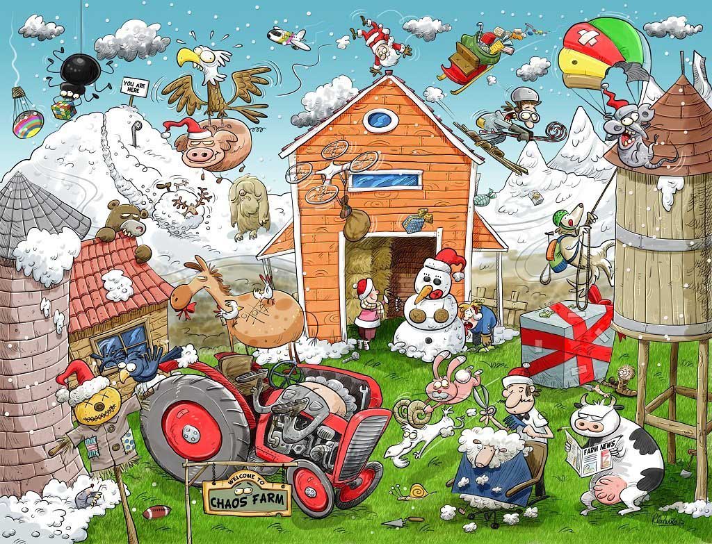Christmas at Chaos Farm - Scratch and Dent Farm Jigsaw Puzzle