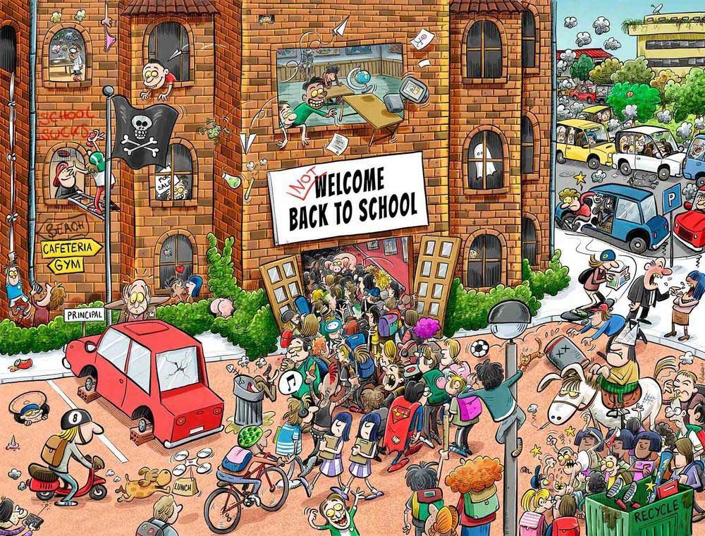 Back to School Chaos - Scratch and Dent Humor Jigsaw Puzzle