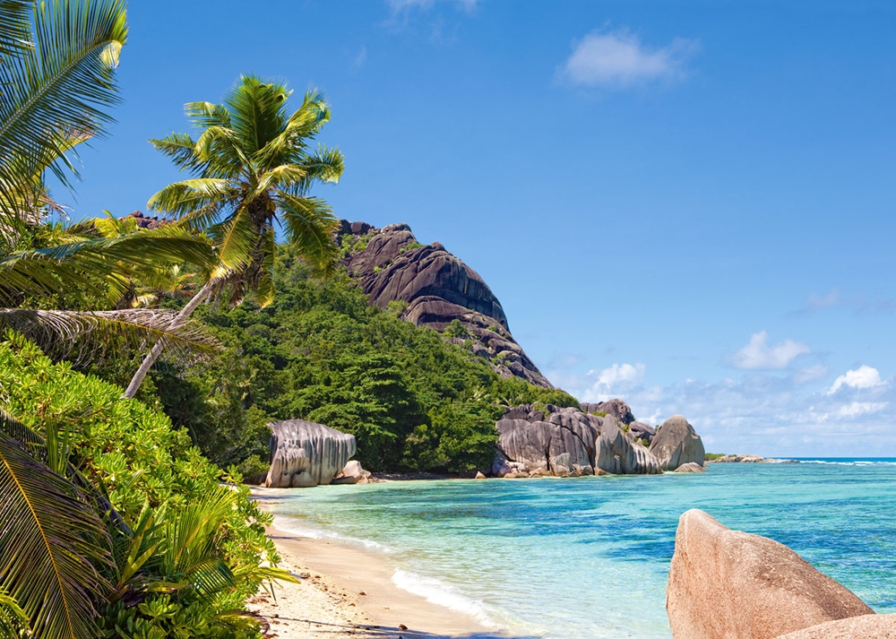 Tropical Beach, Seychelles Travel Jigsaw Puzzle