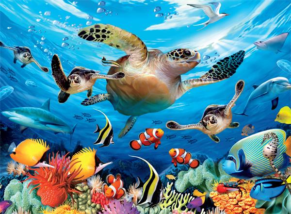 Journey of the Sea Turtles (Undersea) Sea Life Glow in the Dark Puzzle