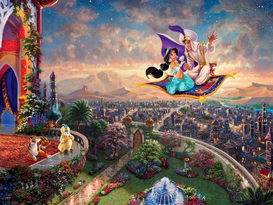 500 Piece Jigsaw Puzzle Stained Art Disney Aladdin Story