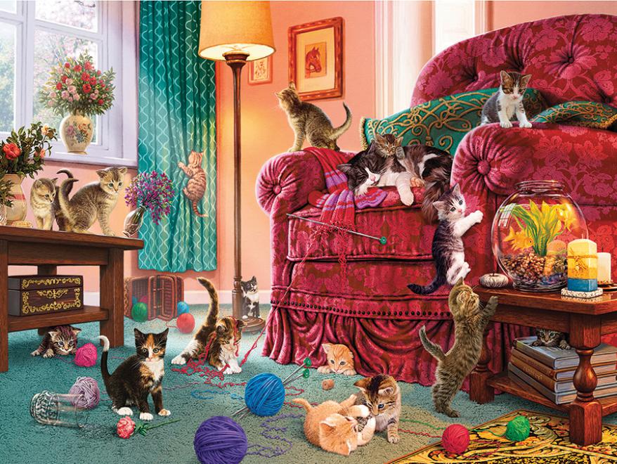  Ceaco - Paws Gone Wild Collection - Cute Kittens - 550 Piece  Jigsaw Puzzle : Toys & Games