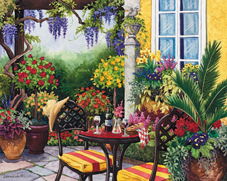 Garden Delights - Garden Cafe, 750 Pieces, MEGA Puzzles | Puzzle Warehouse